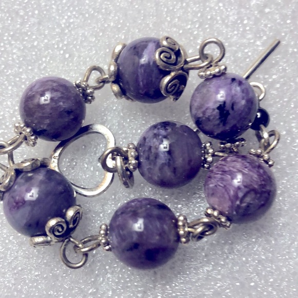 Charoite toggle bracelet - Picture 4 of 4